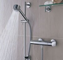 Aqueous Thermostatic Surface Mounted Bar Shower C/W Adjustable Riser 