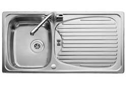  Leisure Euroline 1.0 bowl stainless steel kitchen sink. Reversible.