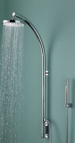 Prism Inline Vertical Shower Pole with Integral Diverter to Handset Chrome Plated 
